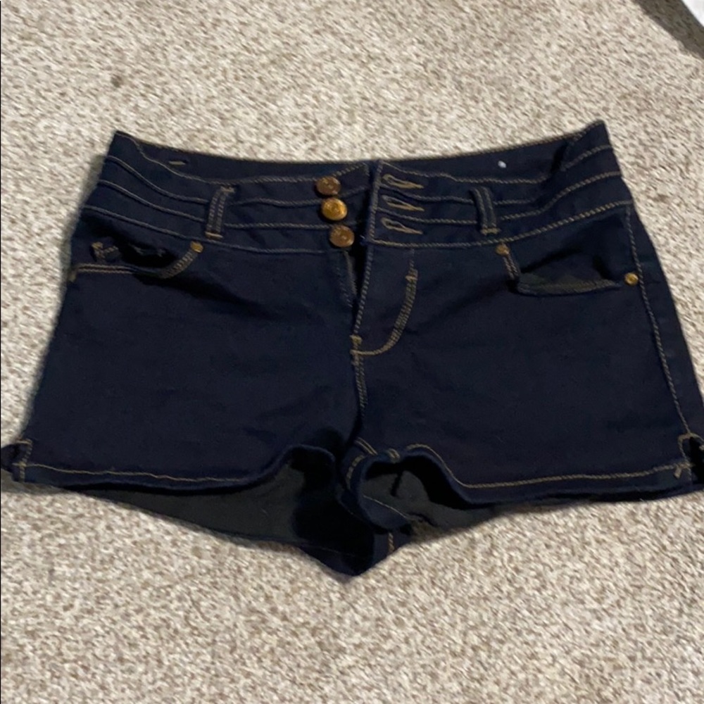 Dark Blue Denim Shorts
